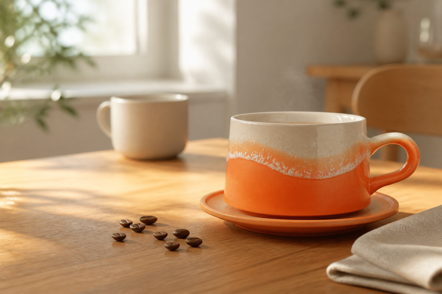 Cheralle handmade ceramic coffee mug in a bright home kitchen for a handmade coffee mug buyer guide
