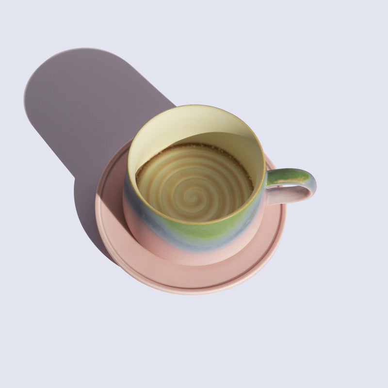 Multicolor handmade ceramic mug — Cheralle Wave Series 8oz